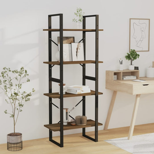 Bookcase with 4 levels brown oak 60x30x140 cm composite wood