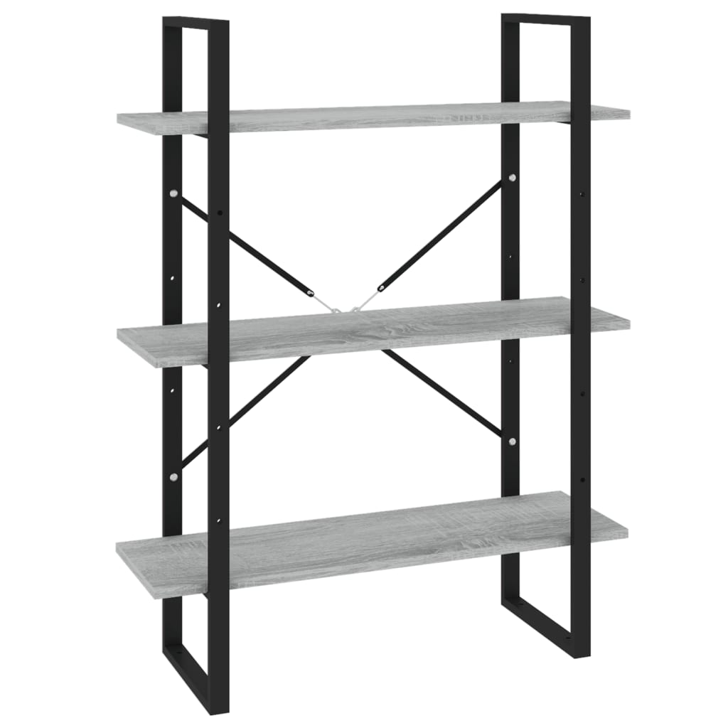 Bibliotecă, gri sonoma, 80x30x105 cm, lemn prelucrat