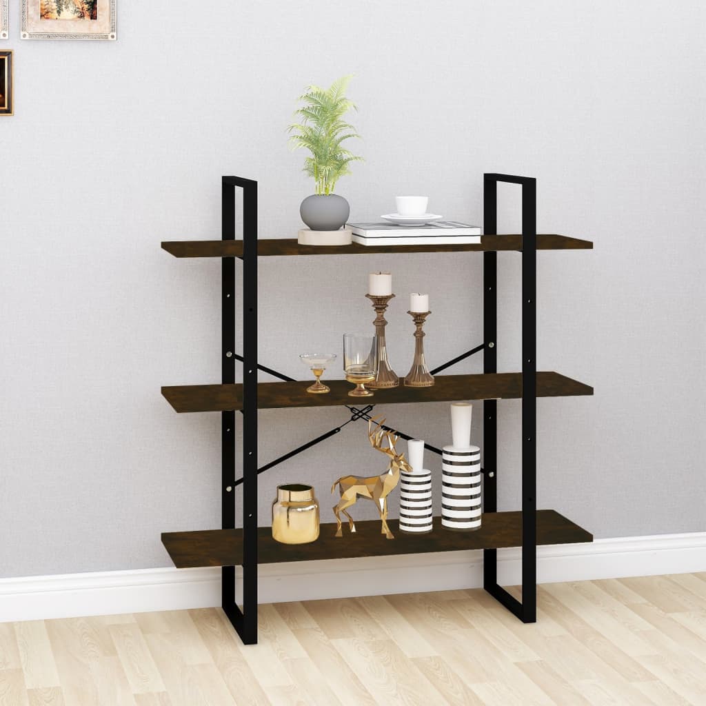 Bibliotecă, stejar fumuriu, 100x30x105 cm, lemn prelucrat