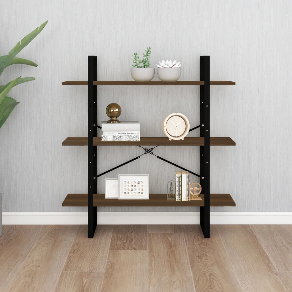 Bibliotecă, stejar maro, 100x30x105 cm, lemn prelucrat