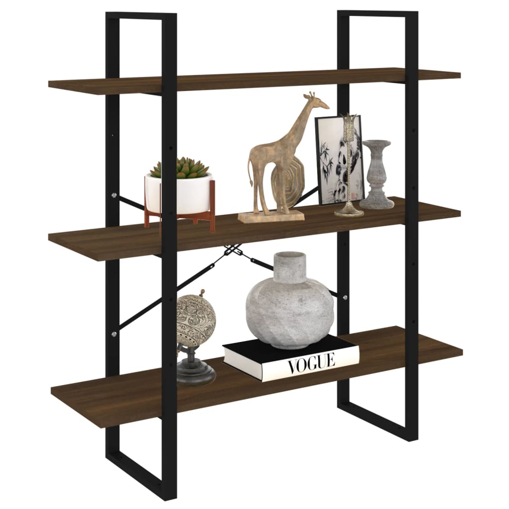 Bibliotecă, stejar maro, 100x30x105 cm, lemn prelucrat