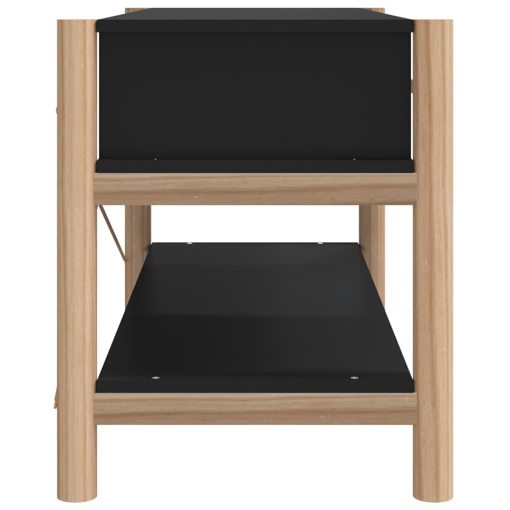 Comodă TV, negru, 82x38x45 cm, lemn prelucrat