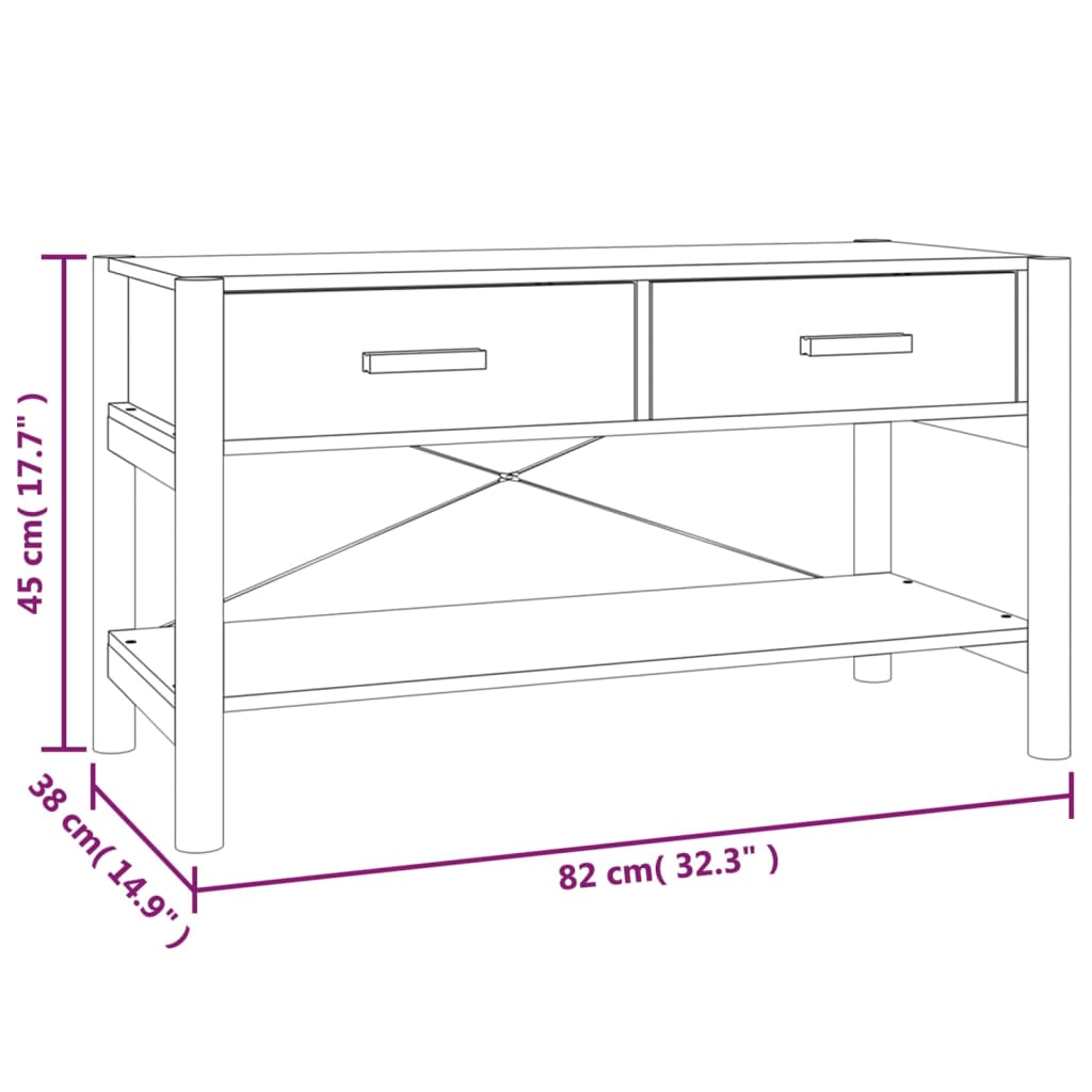 Comodă TV, negru, 82x38x45 cm, lemn prelucrat