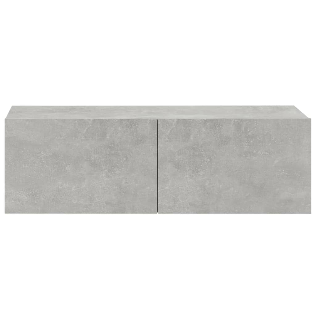 Dulapuri TV de perete, 4 buc, gri beton, 100x30x30 cm