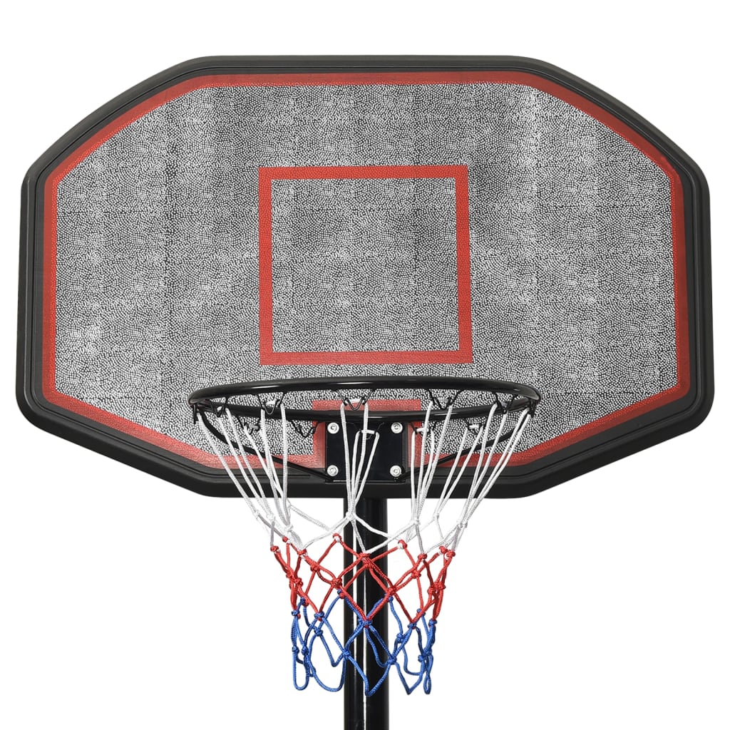 Stand with basketball hoop, black, 258-363 cm, polyethylene