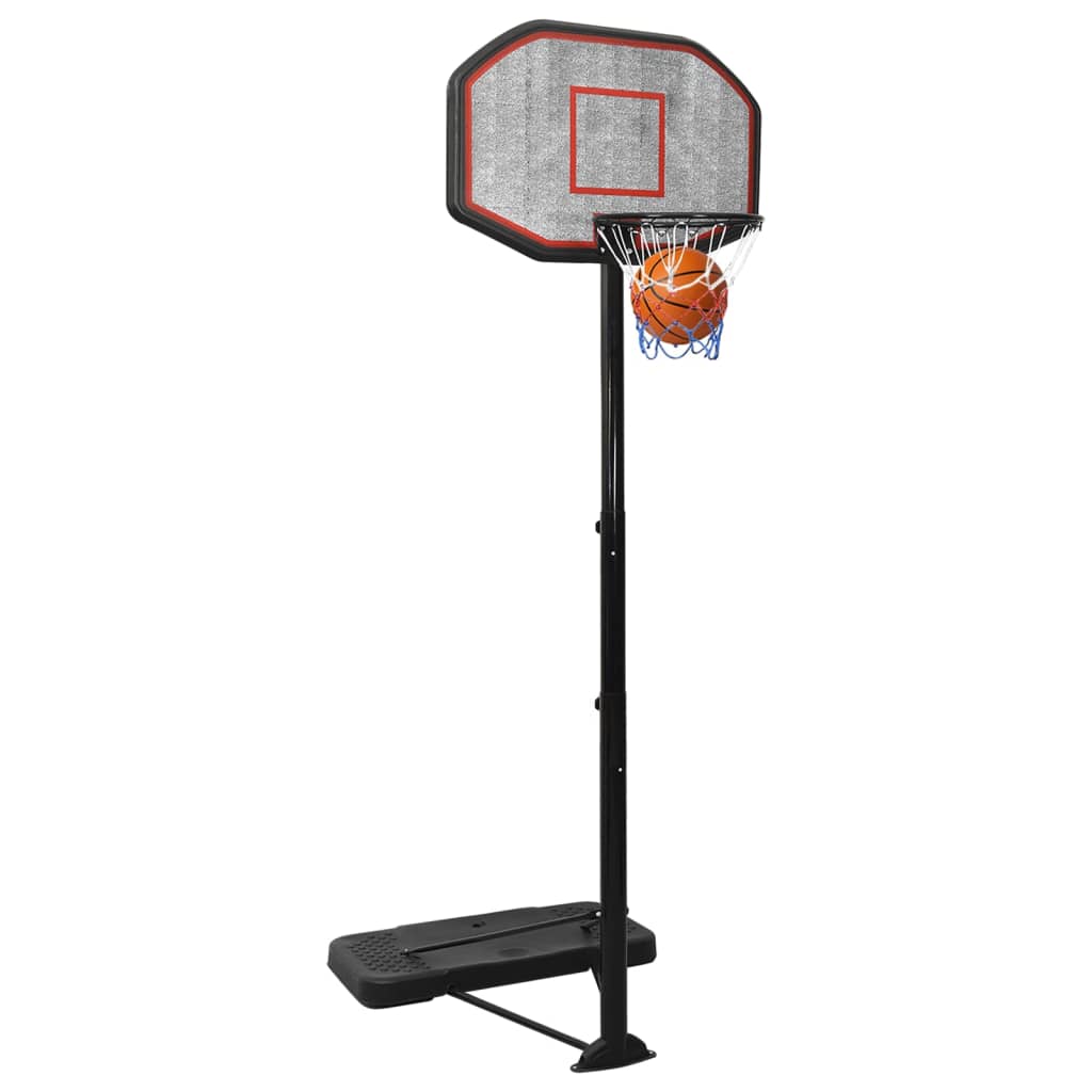Stand with basketball hoop, black, 258-363 cm, polyethylene