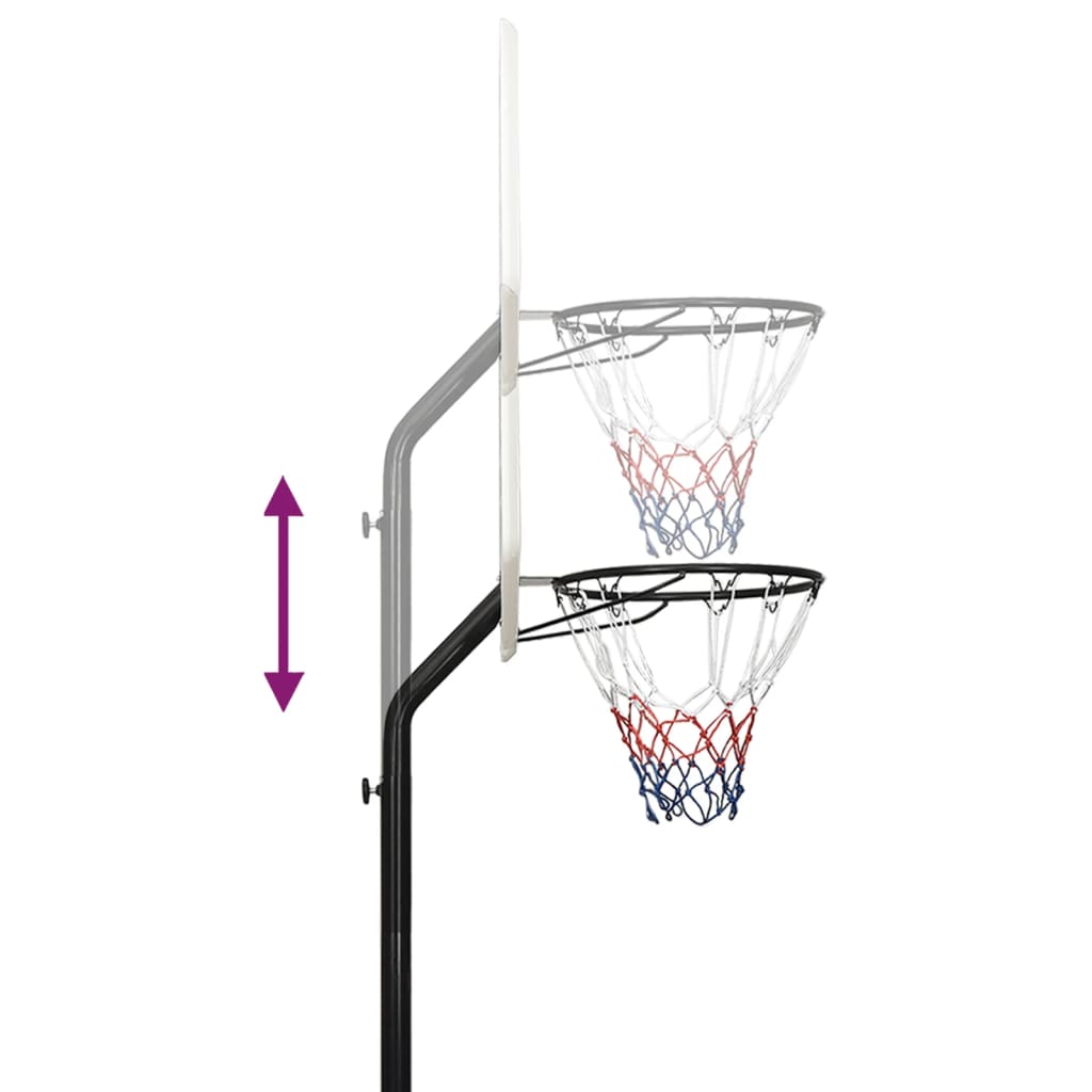 Basketball hoop stand, white, 237-307 cm, polyethylene