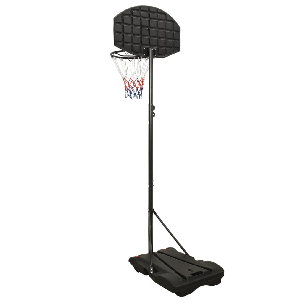 Stand with basketball hoop, black, 216-250 cm, polyethylene