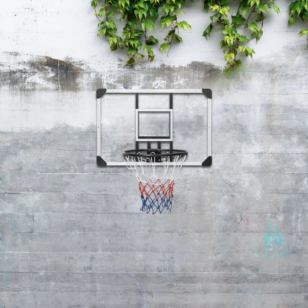 Basketball board, transparent, 90x60x2.5 cm, polycarbonate