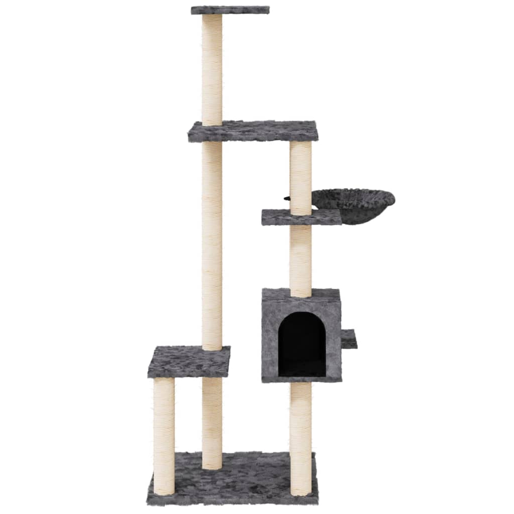 Set of cats with sisal rope poles, dark grey, 142 cm