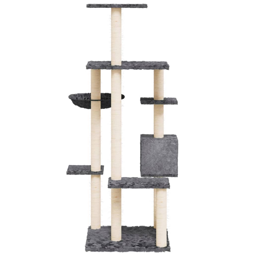 Set of cats with sisal rope poles, dark grey, 142 cm