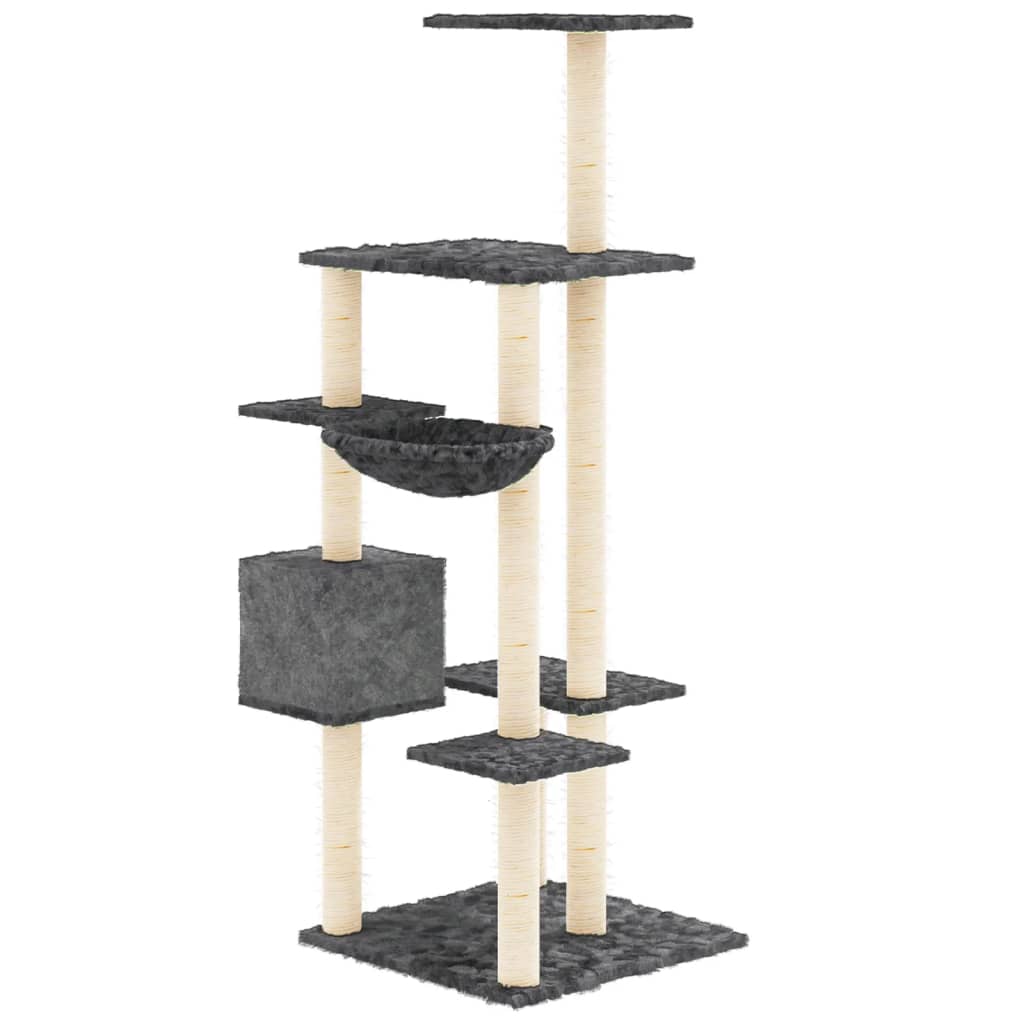 Set of cats with sisal rope poles, dark grey, 142 cm