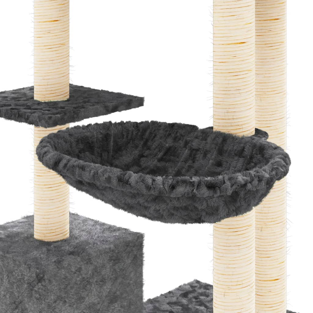 Set of cats with sisal rope poles, dark grey, 142 cm