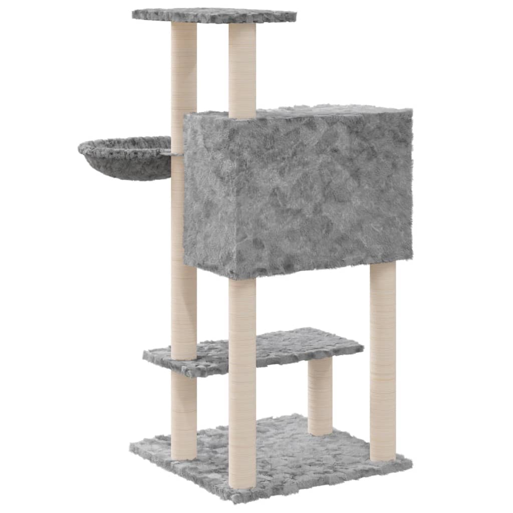 Ansamblu pisici, stâlpi din funie sisal, gri deschis, 108,5 cm