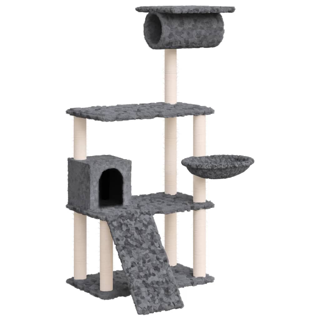 Cat set, sisal rope poles, dark grey, 131 cm