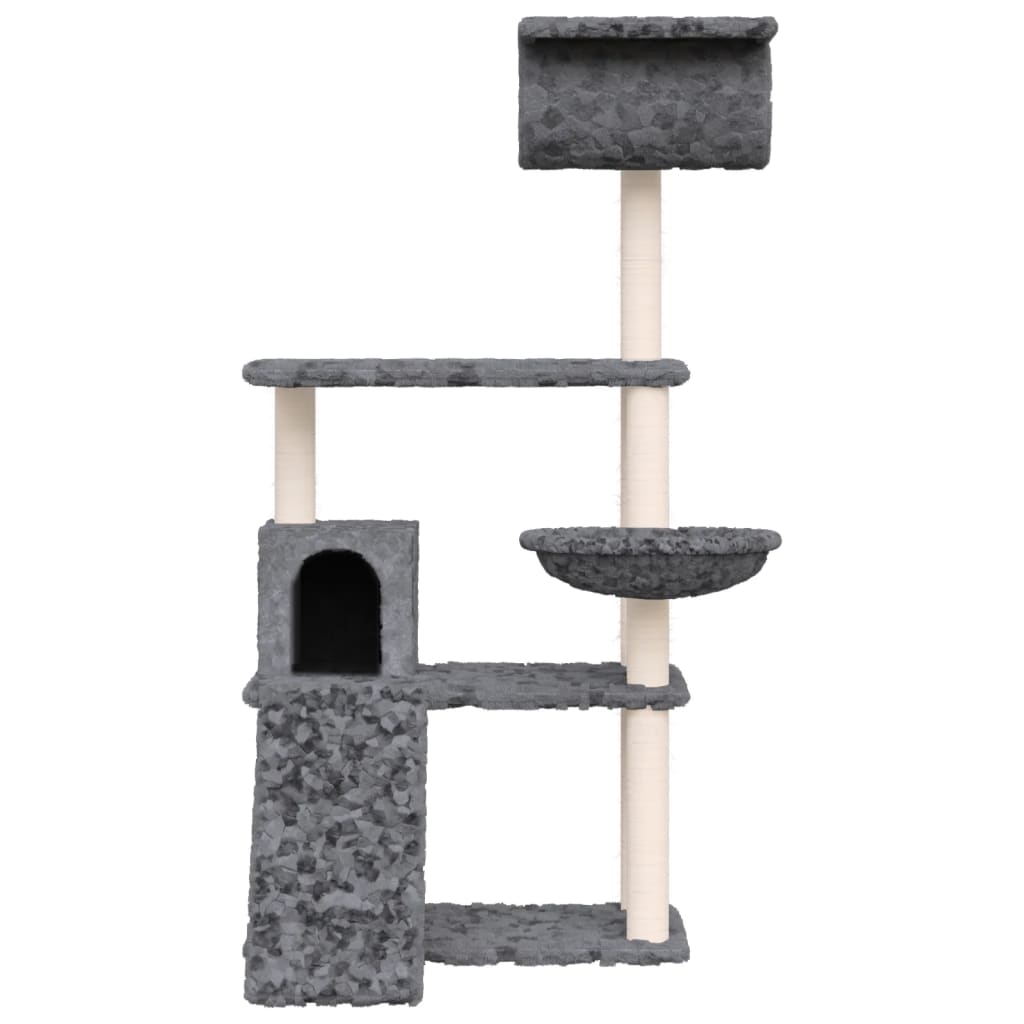Cat set, sisal rope poles, dark grey, 131 cm