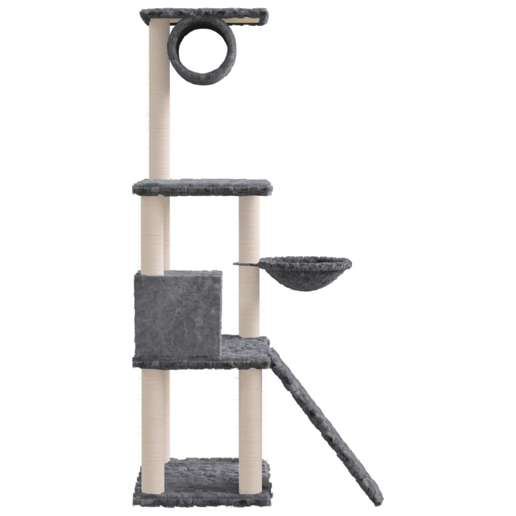 Cat set, sisal rope poles, dark grey, 131 cm