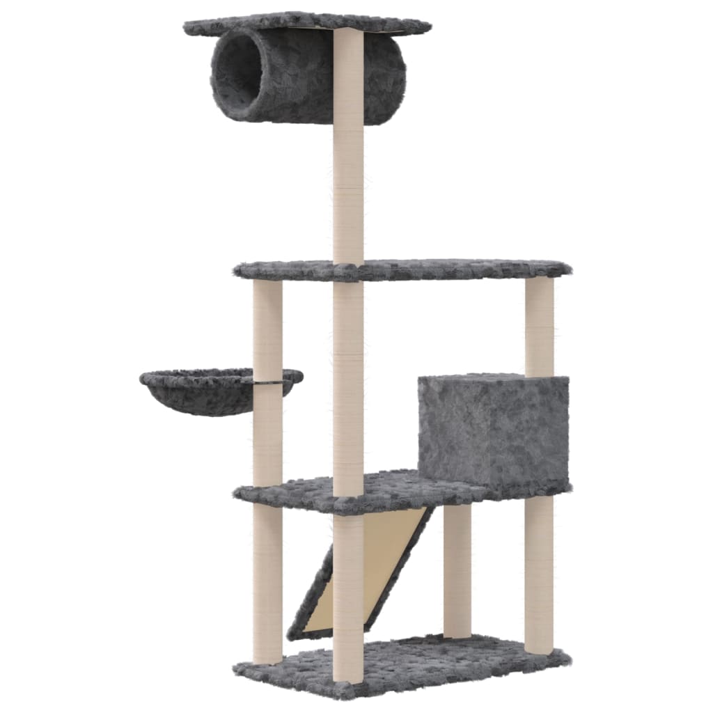 Cat set, sisal rope poles, dark grey, 131 cm