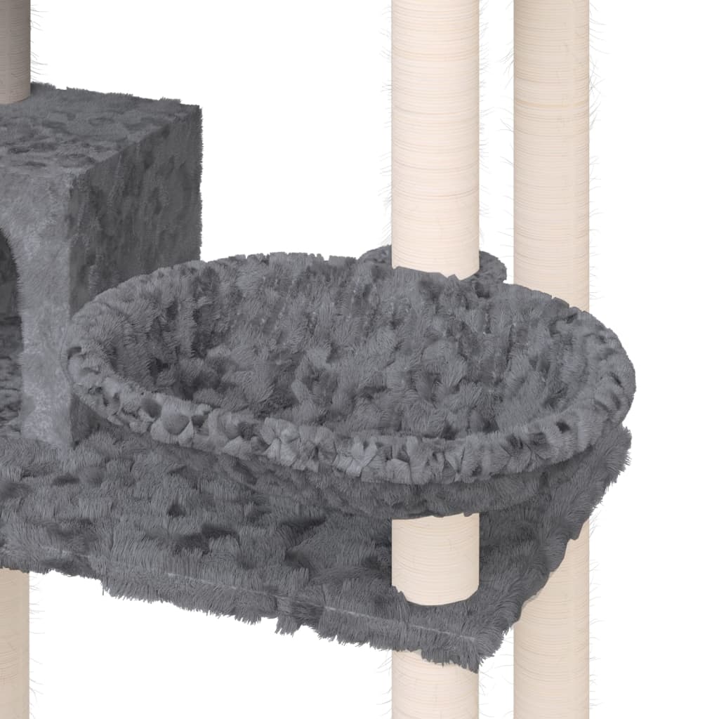 Cat set, sisal rope poles, dark grey, 131 cm