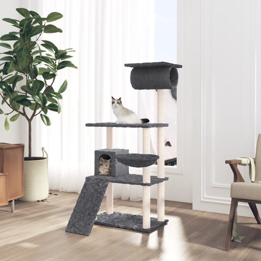 Cat set, sisal rope poles, dark grey, 131 cm