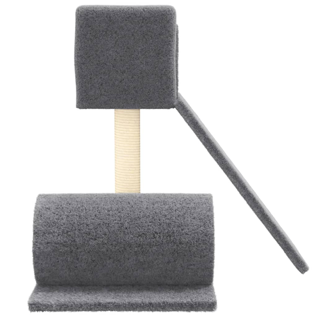 Ansamblu pisici cu stâlp din funie de sisal, gri închis, 59 cm