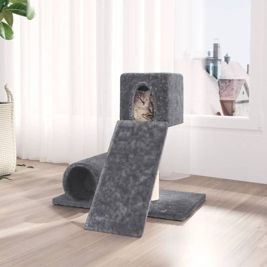 Set of cats with sisal rope pole, dark grey, 59 cm