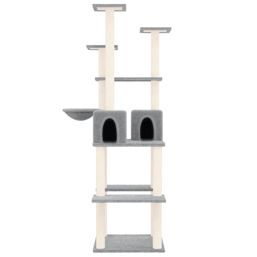 Cat set, sisal rope poles, light grey, 167 cm