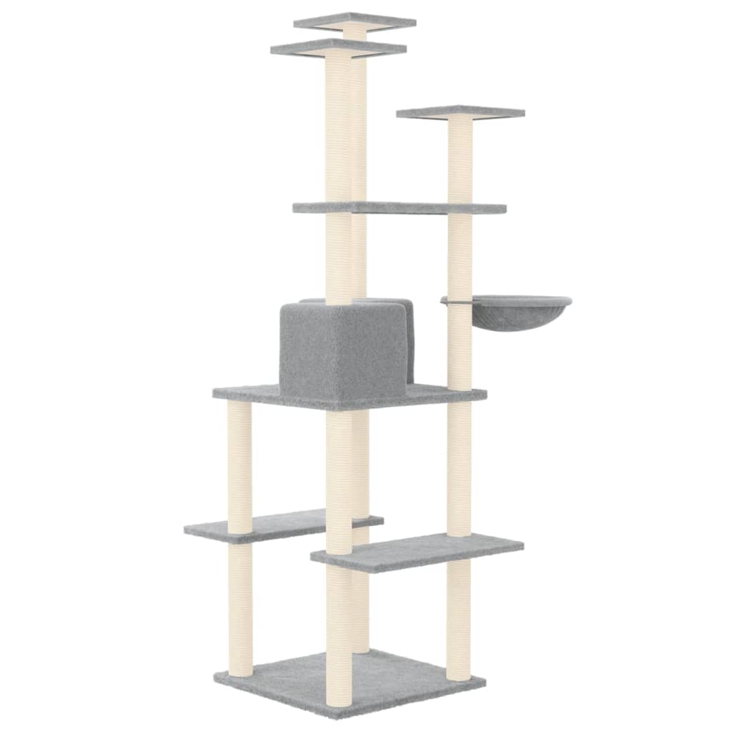 Cat set, sisal rope poles, light grey, 167 cm