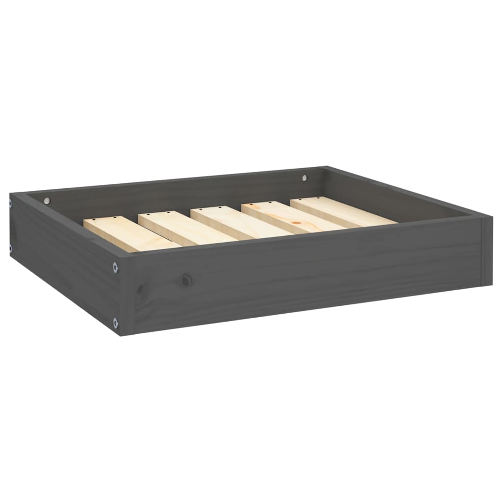 Dog bed, gray, 51.5x44x9 cm, solid pine wood