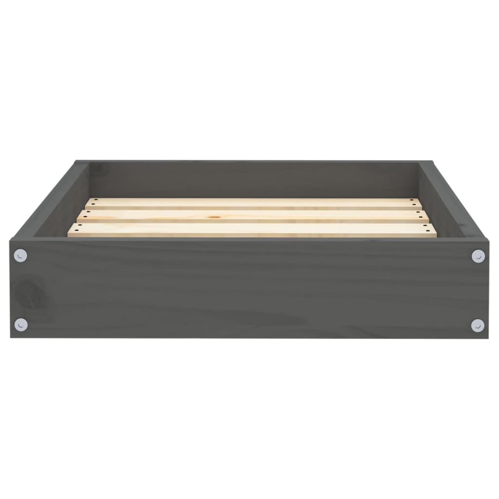 Dog bed, gray, 51.5x44x9 cm, solid pine wood