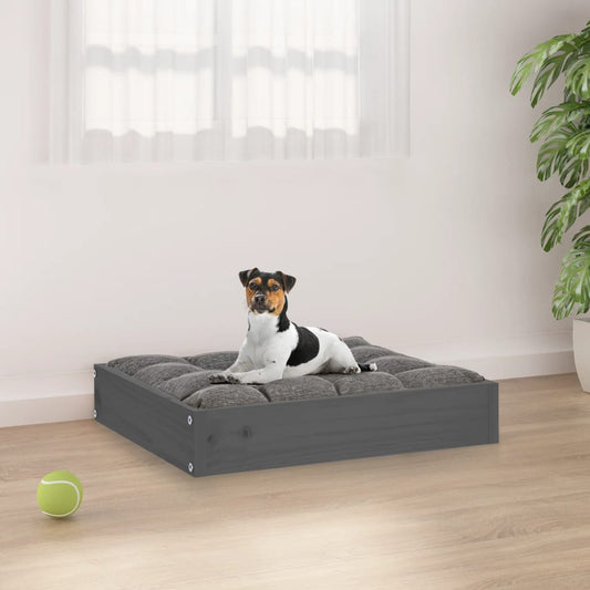 Dog bed, gray, 51.5x44x9 cm, solid pine wood
