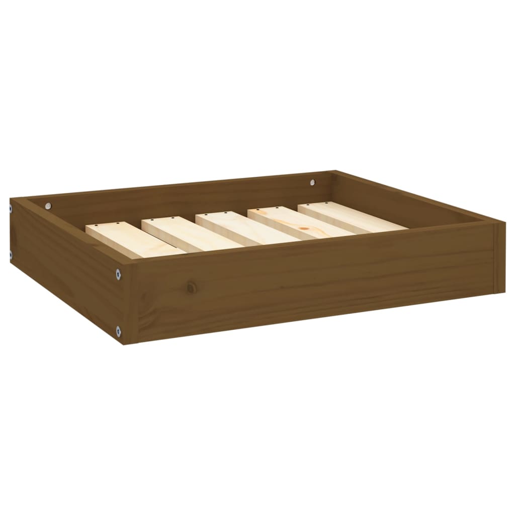 Dog bed, honey brown, 51.5x44x9 cm, solid pine wood