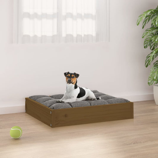 Dog bed, honey brown, 51.5x44x9 cm, solid pine wood