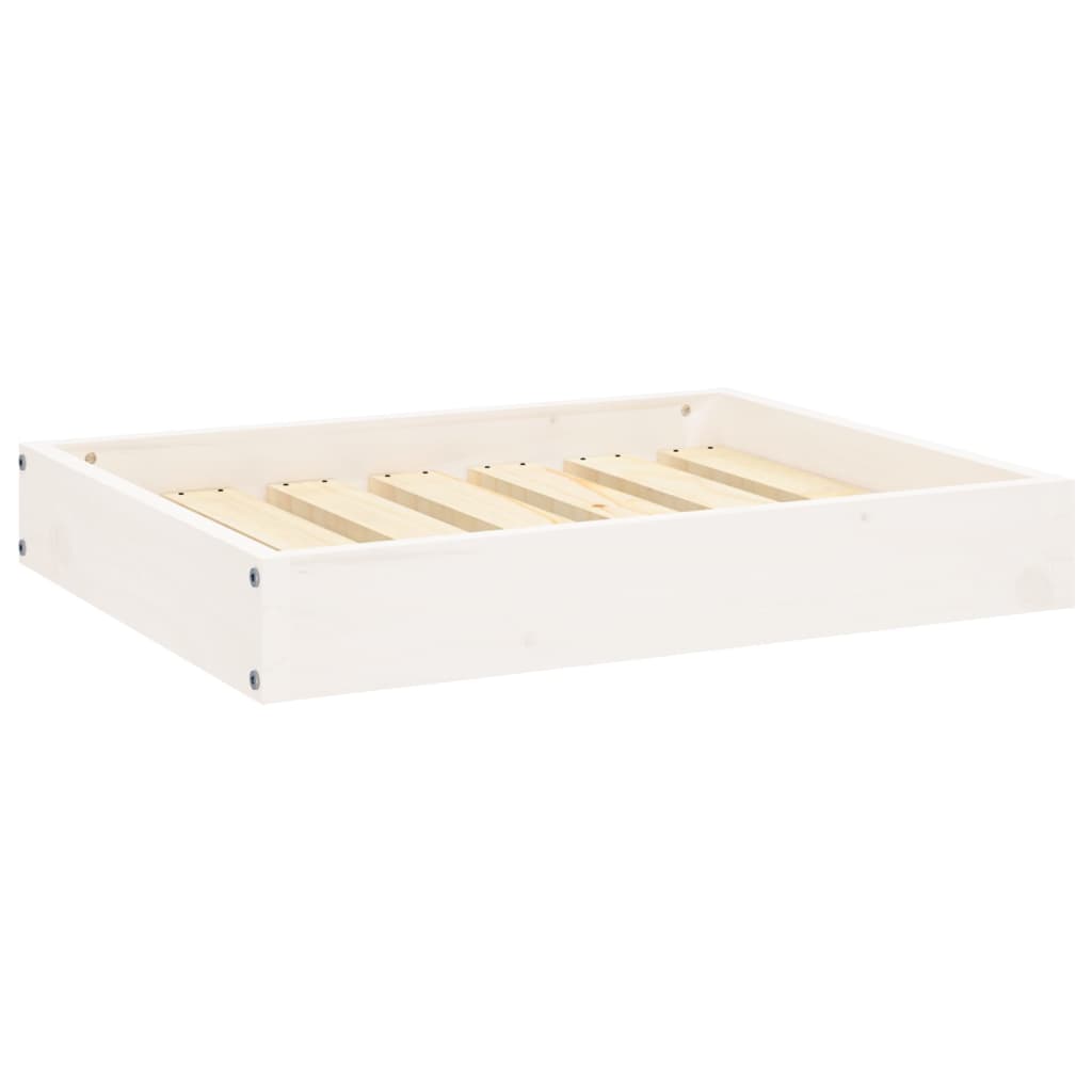 Dog bed, white, 61.5x49x9 cm, solid pine wood