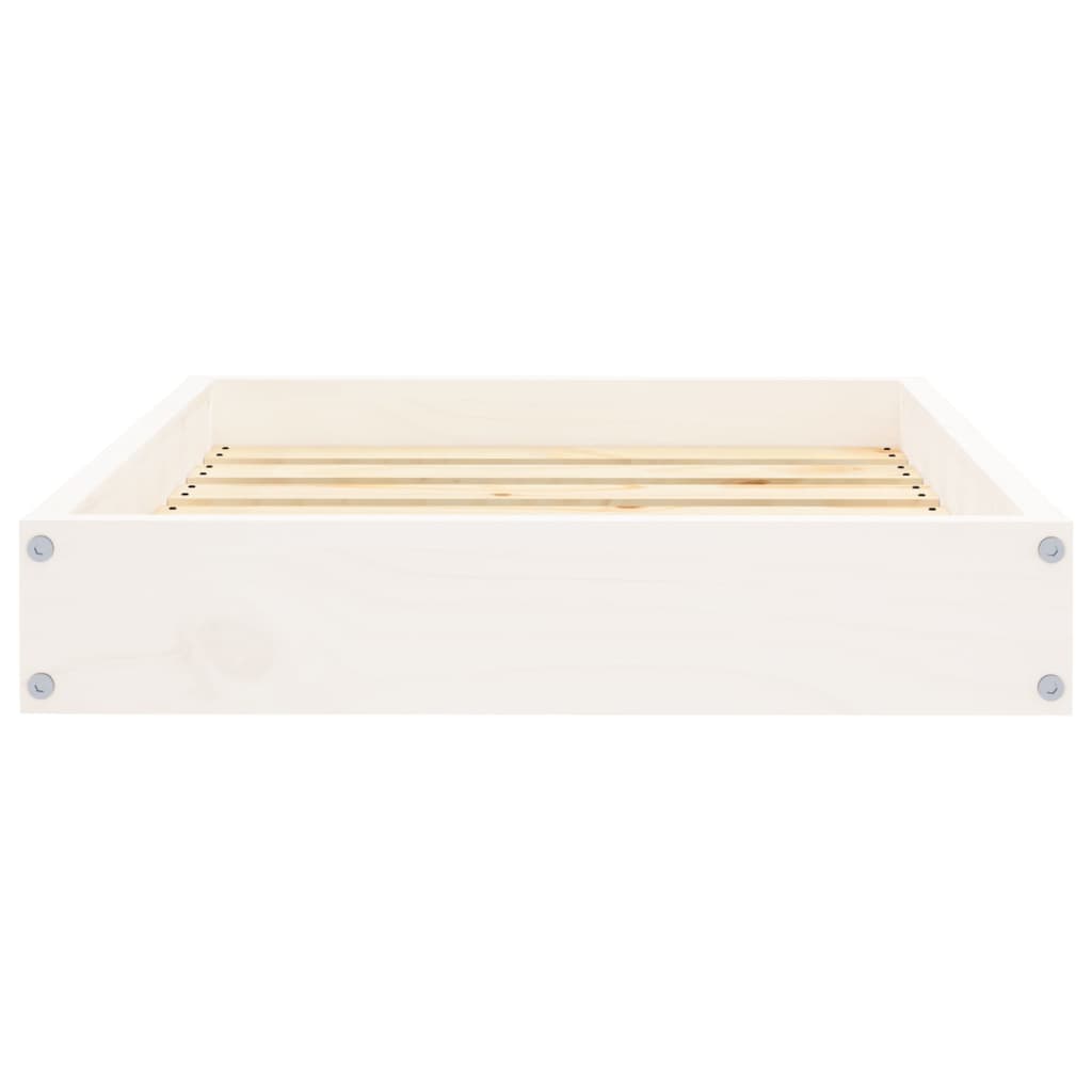 Dog bed, white, 61.5x49x9 cm, solid pine wood