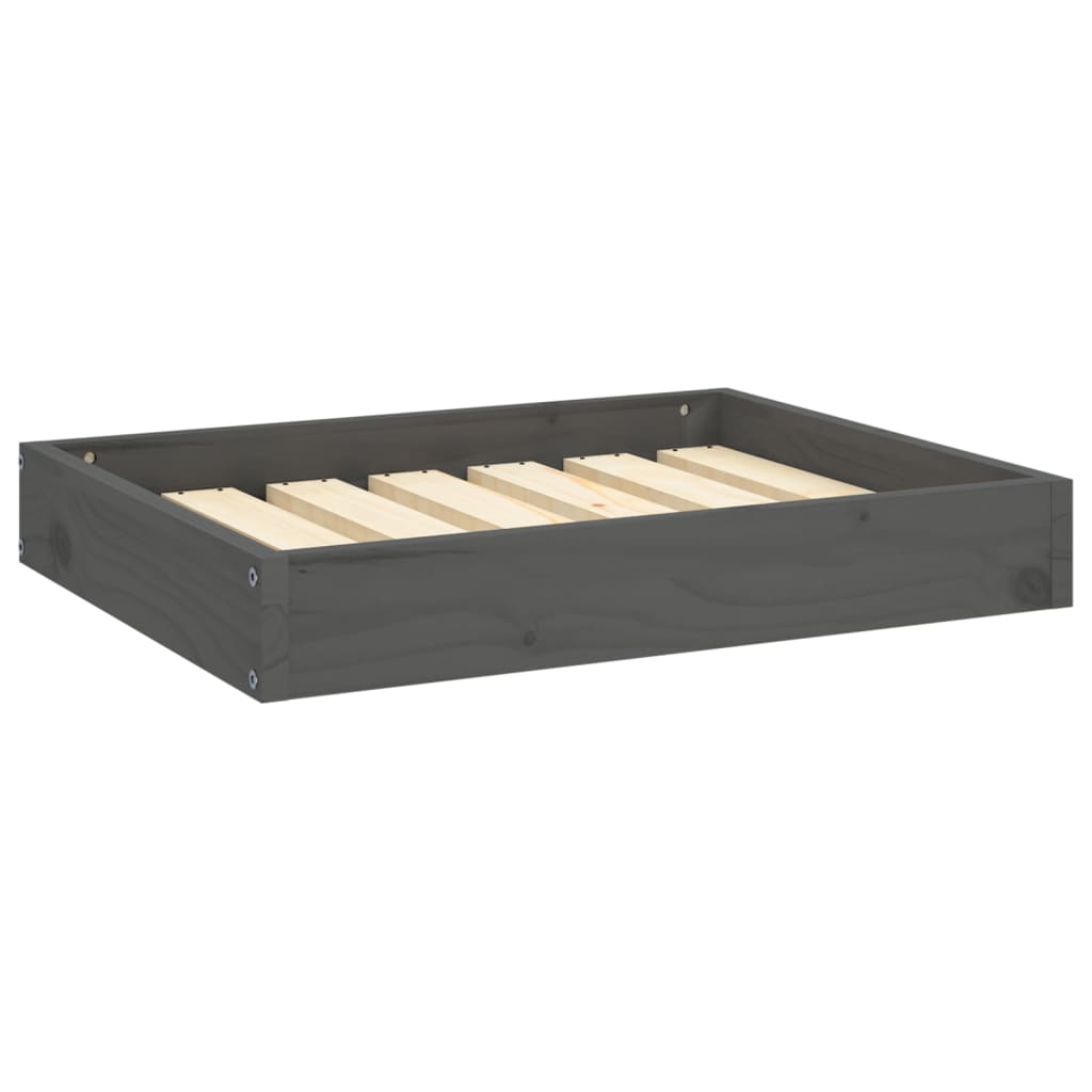 Dog bed, gray, 61.5x49x9 cm, solid pine wood