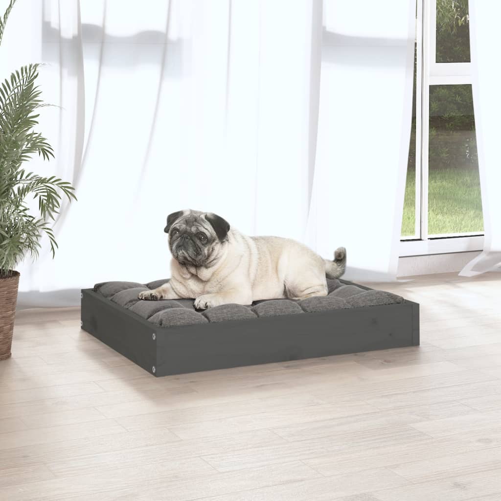 Dog bed, gray, 61.5x49x9 cm, solid pine wood