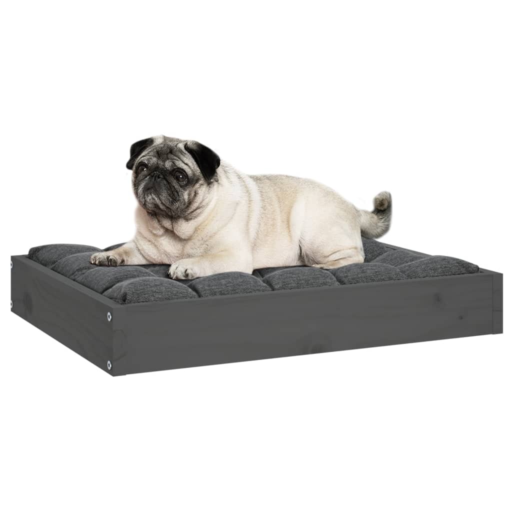 Dog bed, gray, 61.5x49x9 cm, solid pine wood