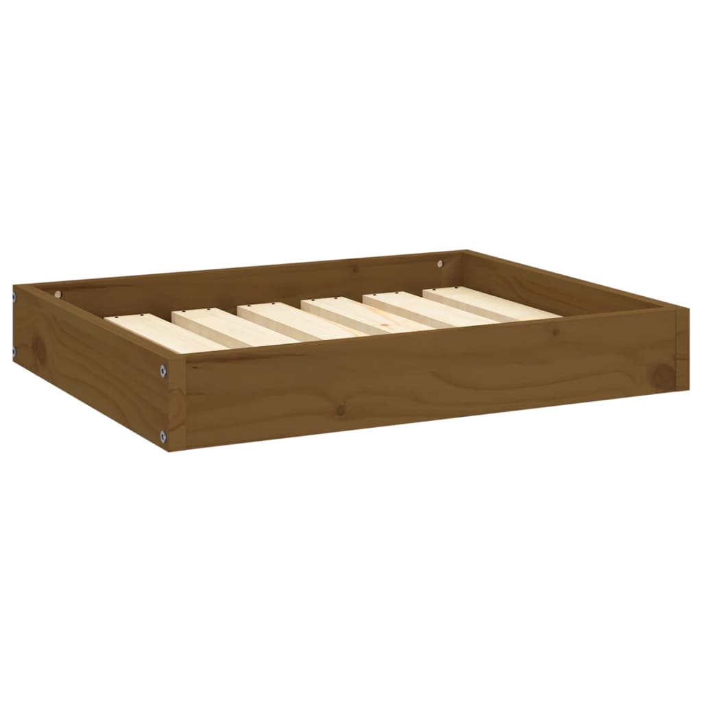 Dog bed, honey brown, 61.5x49x9 cm, solid pine wood