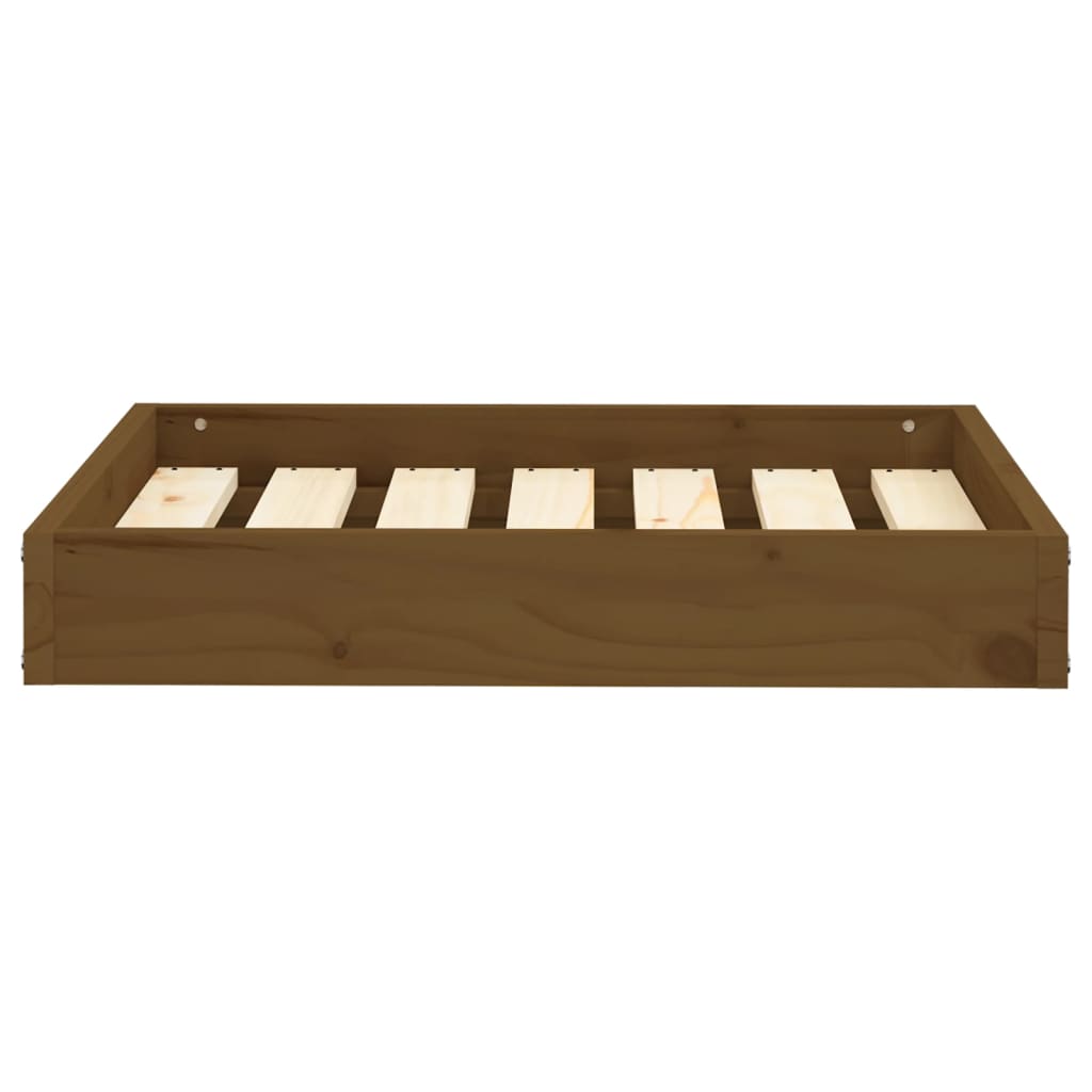 Dog bed, honey brown, 61.5x49x9 cm, solid pine wood