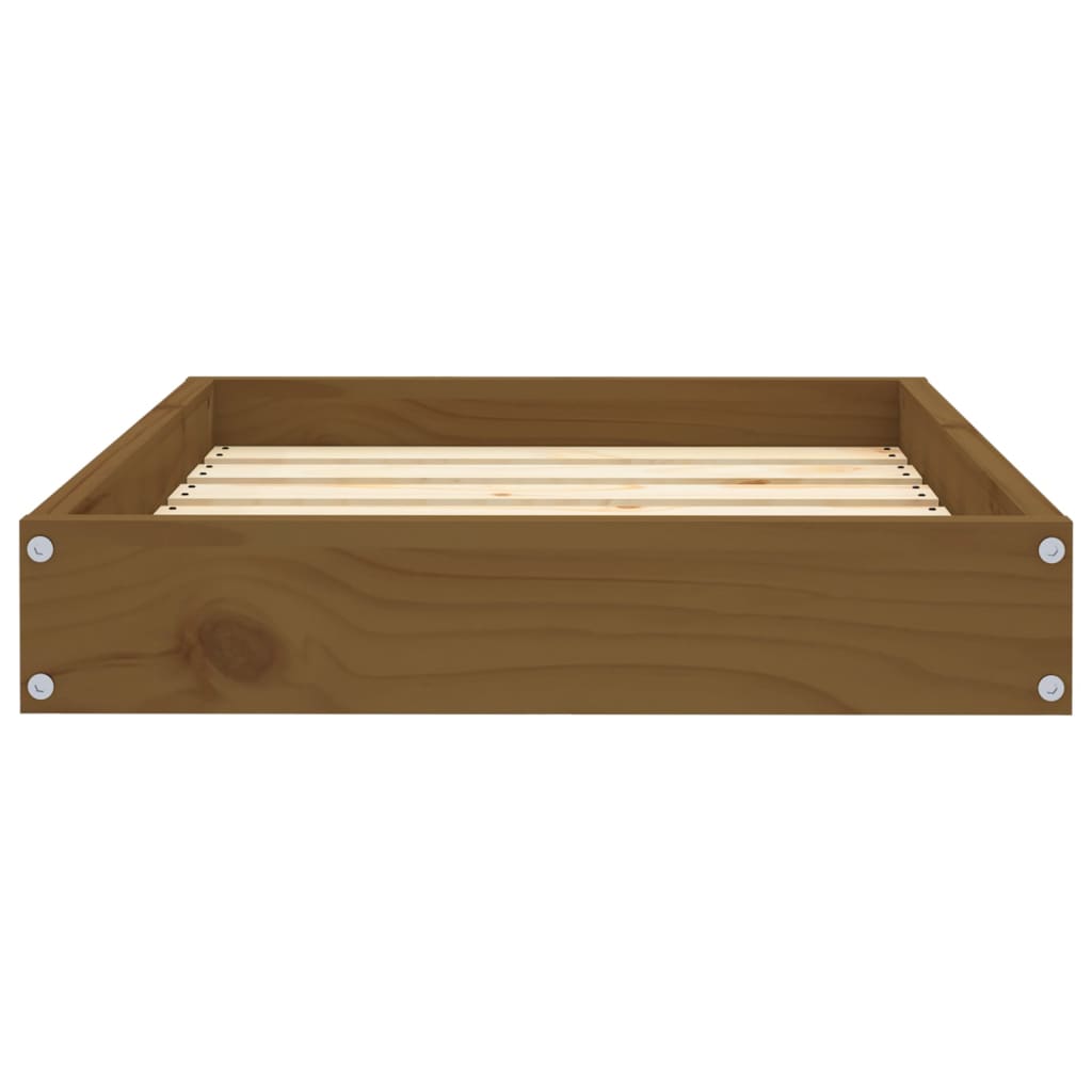 Dog bed, honey brown, 61.5x49x9 cm, solid pine wood
