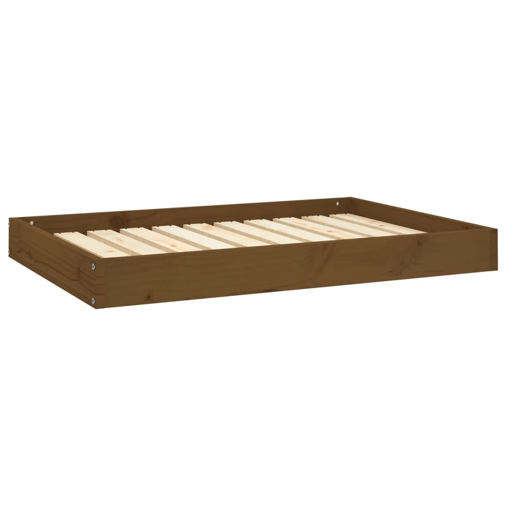Dog bed, honey brown, 91.5x64x9 cm, solid pine wood