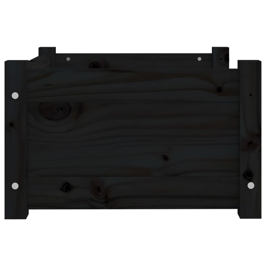 Dog bed, black, 55.5x45.5x28 cm, solid pine wood