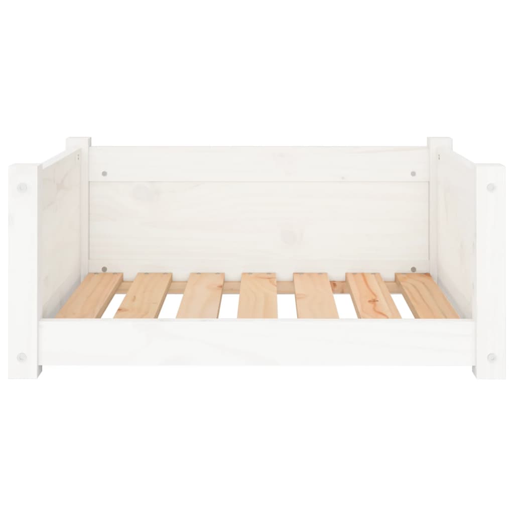 Dog bed, white, 65.5x50.5x28 cm, solid pine wood