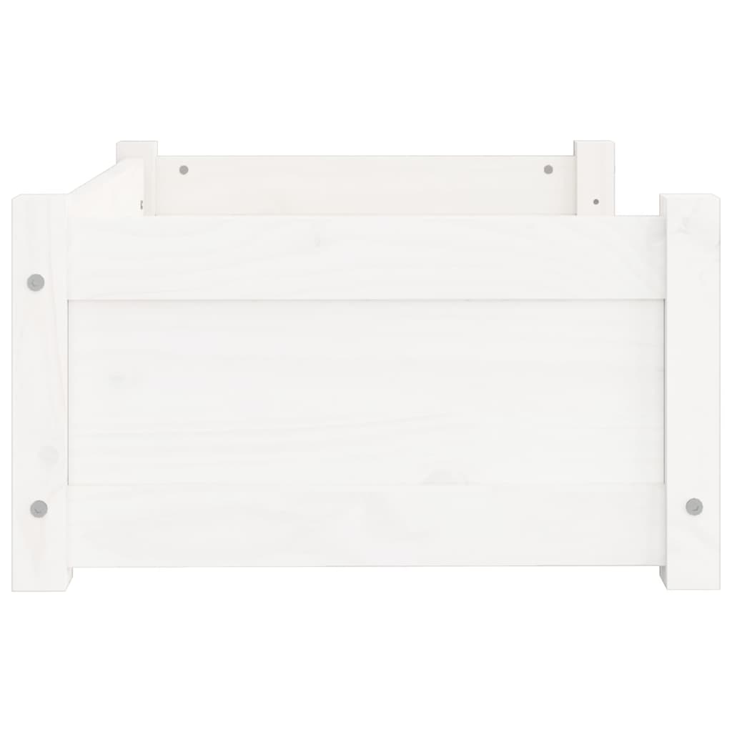 Dog bed, white, 65.5x50.5x28 cm, solid pine wood