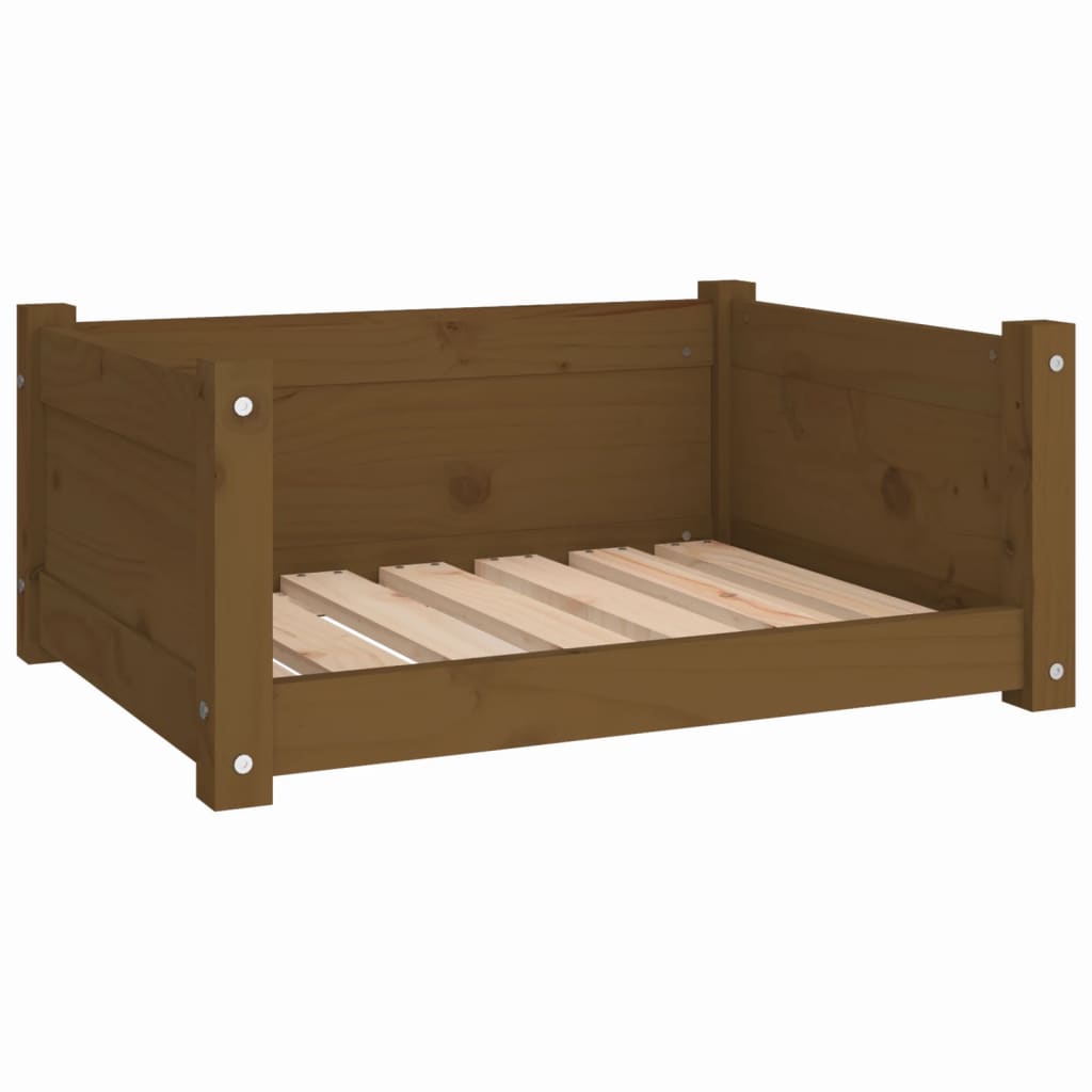 Dog bed, brown, 65.5x50.5x28 cm, solid pine wood
