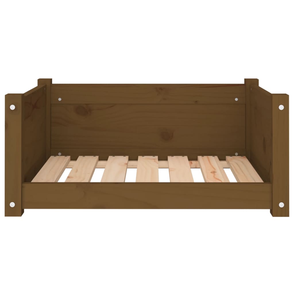 Dog bed, brown, 65.5x50.5x28 cm, solid pine wood
