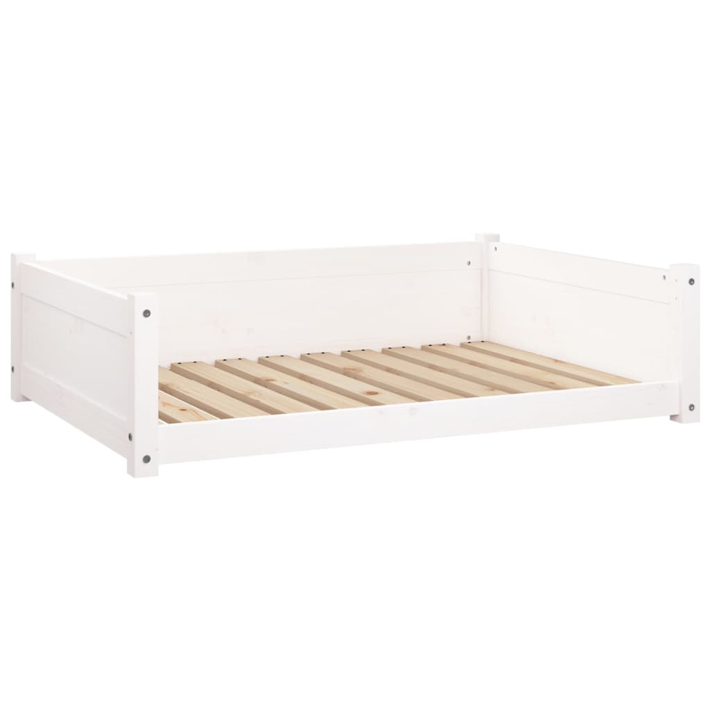 Dog bed, white, 95.5x65.5x28 cm, solid pine wood