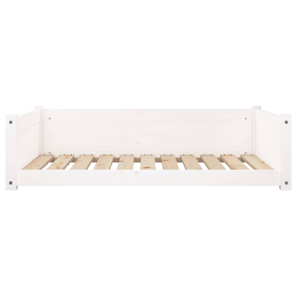 Dog bed, white, 95.5x65.5x28 cm, solid pine wood