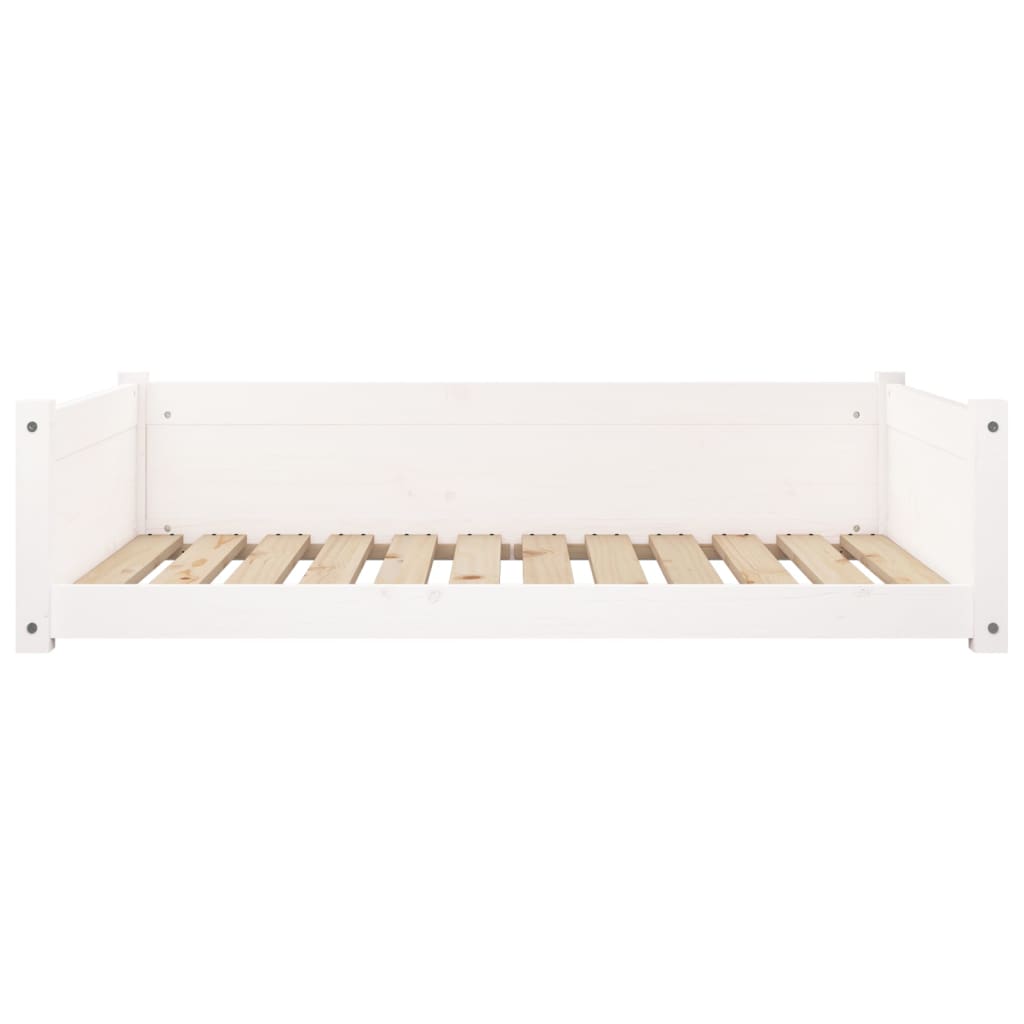 Dog bed, white, 105.5x75.5x28 cm, solid pine wood